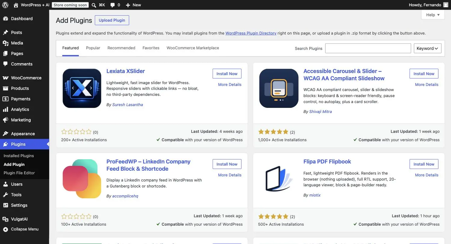 The WordPress Add Plugins screen, with the button to upload a plugin as a ZIP file.